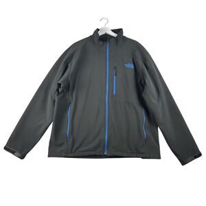 The North Face Jacket Mens XL Softshell Grey Full Zip Fleece Lined Hiking
